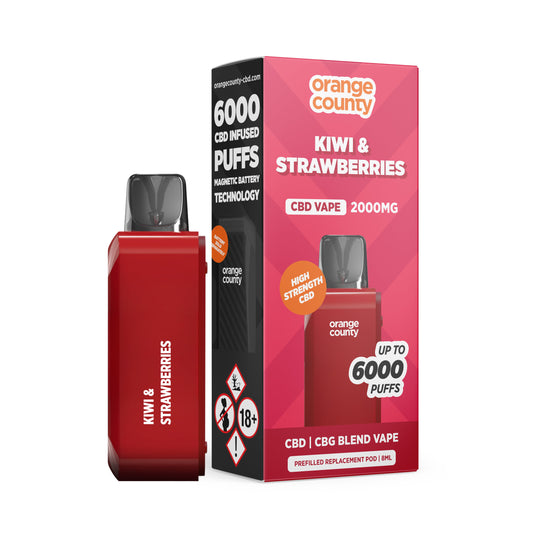 2000mg CBD/CBG Replacement Pod – Kiwi & Strawberry (6000 Puff)
