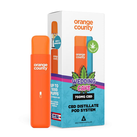 Wedding Cake 1ml rechargeable CBD Vape Pen - (750mg) – Orange