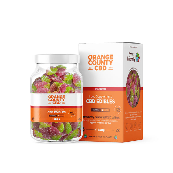 CBD Gummy Strawberries (Large Tub) | Orange County CBD