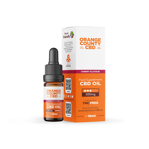 大人気★CBDオイル 500mg 10ml (5%)  オーガニックCBD Wild Cherry Flavoured 500mg CBD Oil UK | Orange County CBD