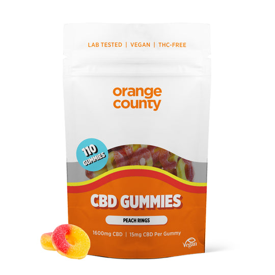 CBD Gummy Peach Rings (Large Tub)