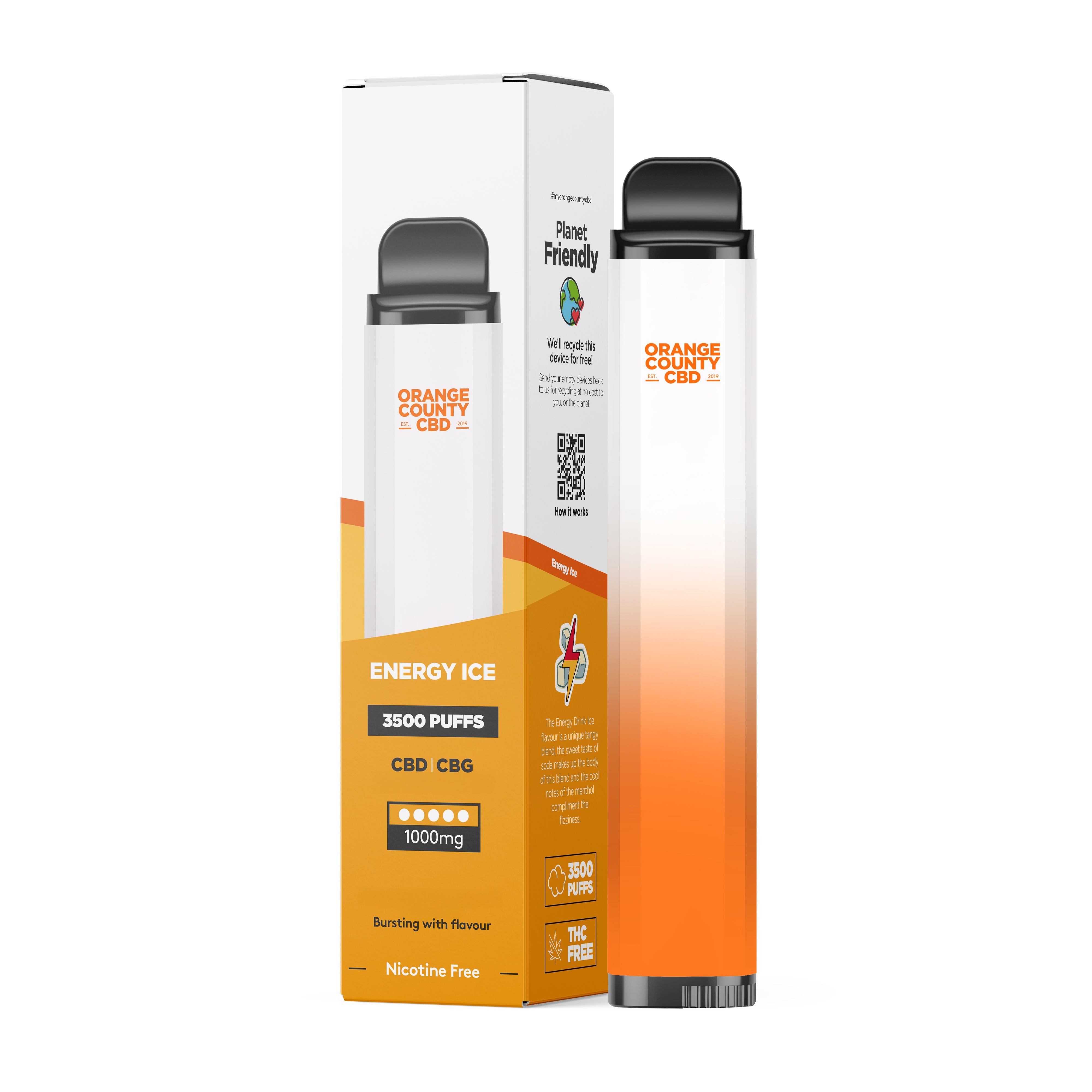 Energy Ice 3500 Puff - CBD/CBG (1000mg) Orange County CBD Energy Ice 3500 Puff - CBD/CBG (1000mg) Orange County CBD