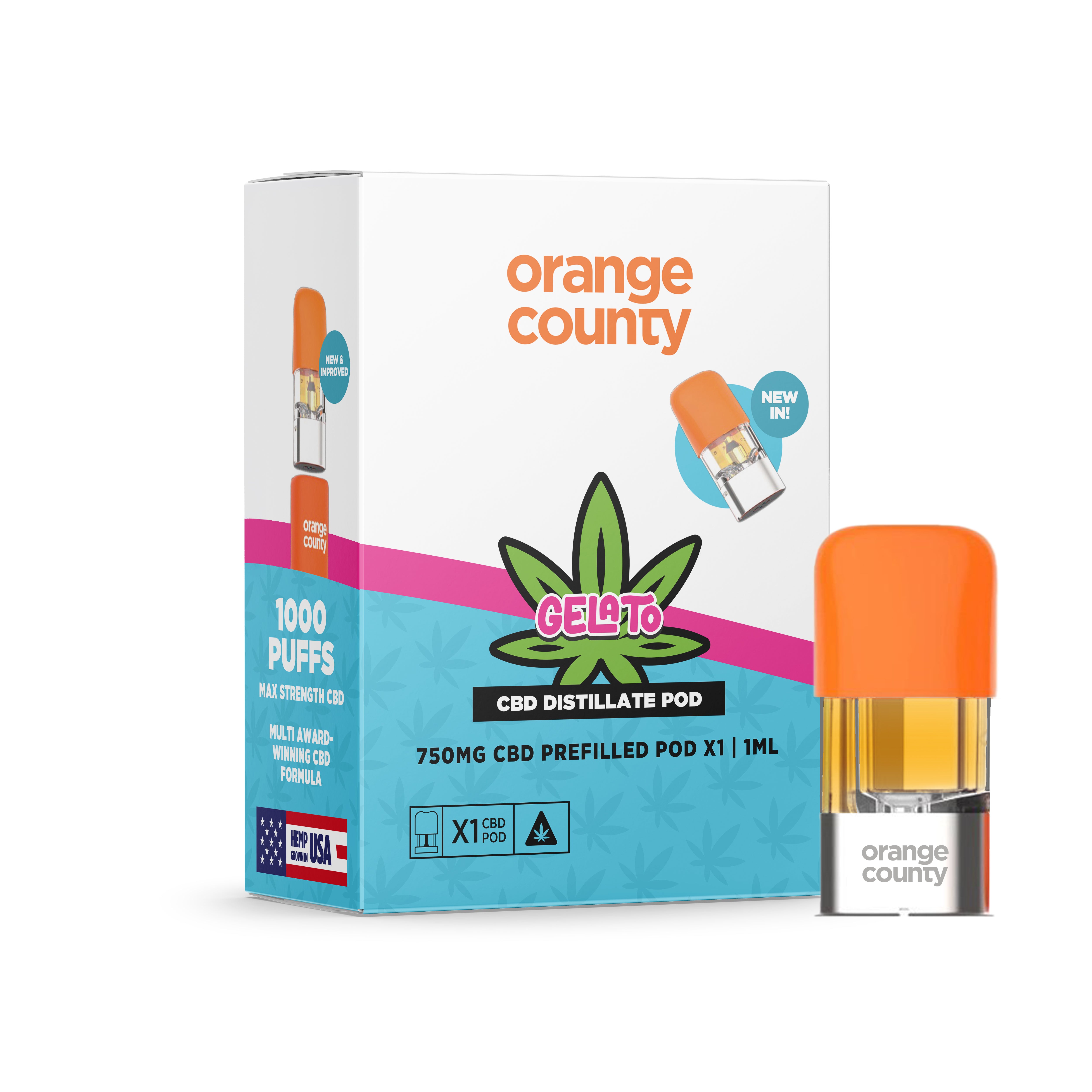 Gelato OG 1ml Replacement Pod - (750mg) Orange County CBD Gelato OG 1ml Replacement Pod - (750mg) Orange County CBD