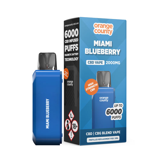 2000mg CBD/CBG Replacement Pod – Miami Blueberry (6000 Puff)