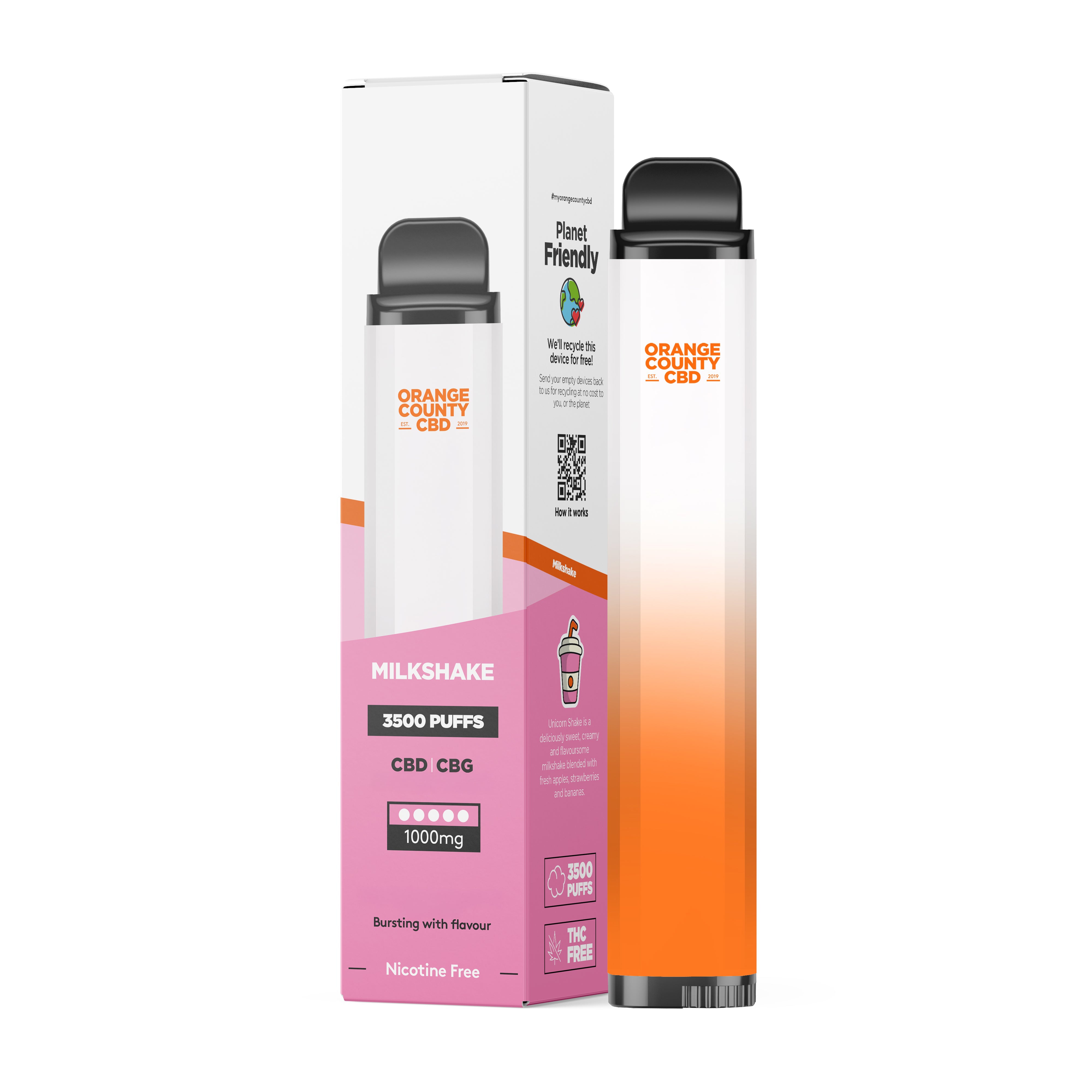 Milkshake 3500 Puff - CBD/CBG (1000mg) Orange County CBD Milkshake 3500 Puff - CBD/CBG (1000mg) Orange County CBD