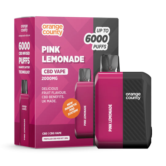 2000mg CBD/CBG Rechargeable Vape – Pink Lemonade (Full Device)