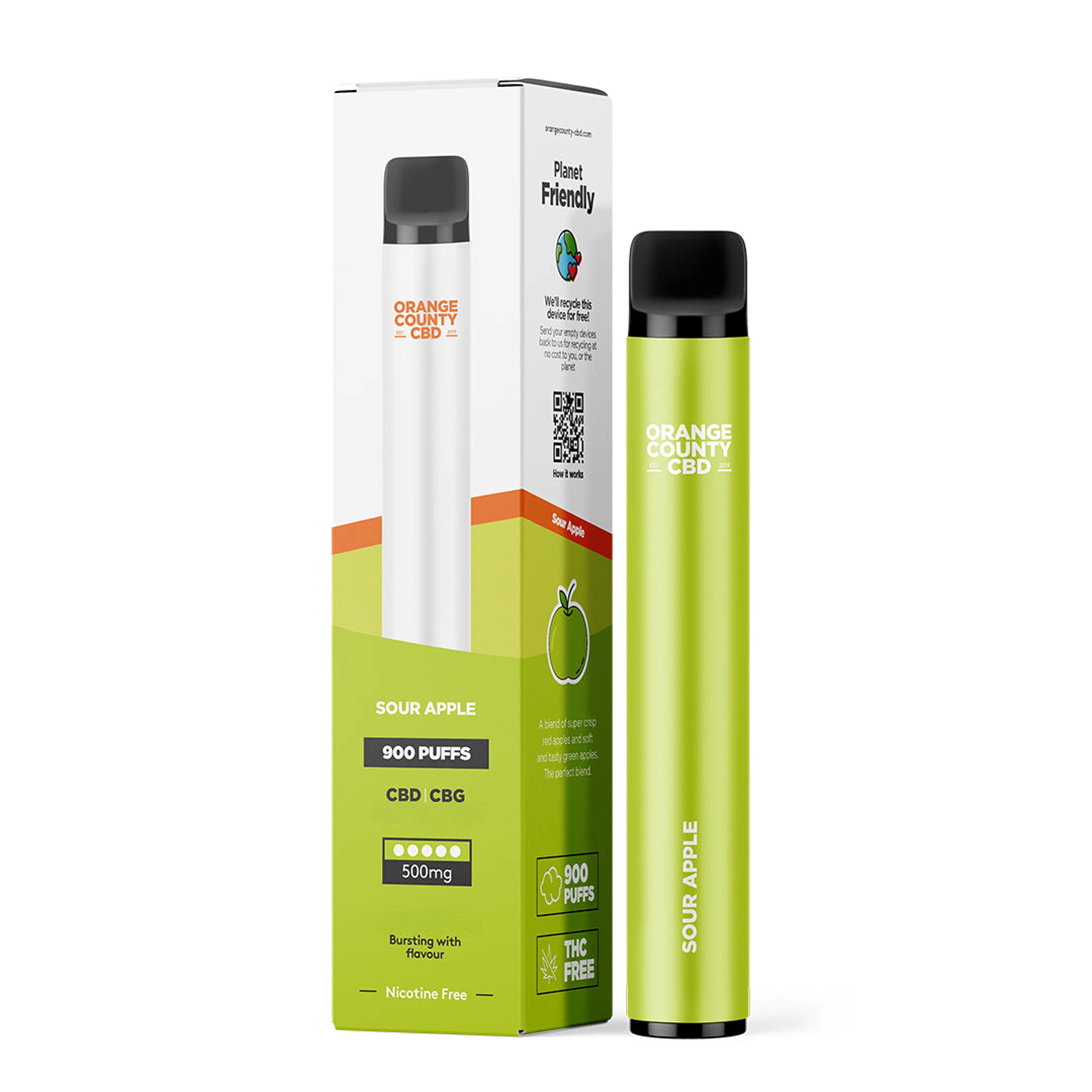 CBD/CBG Disposable Vape | Sour Apple | Orange County CBD CBD/CBG Disposable Vape | Sour Apple | Orange County CBD