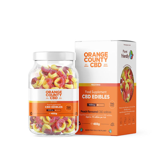 CBD Gummy Peach Rings (Large Tub)